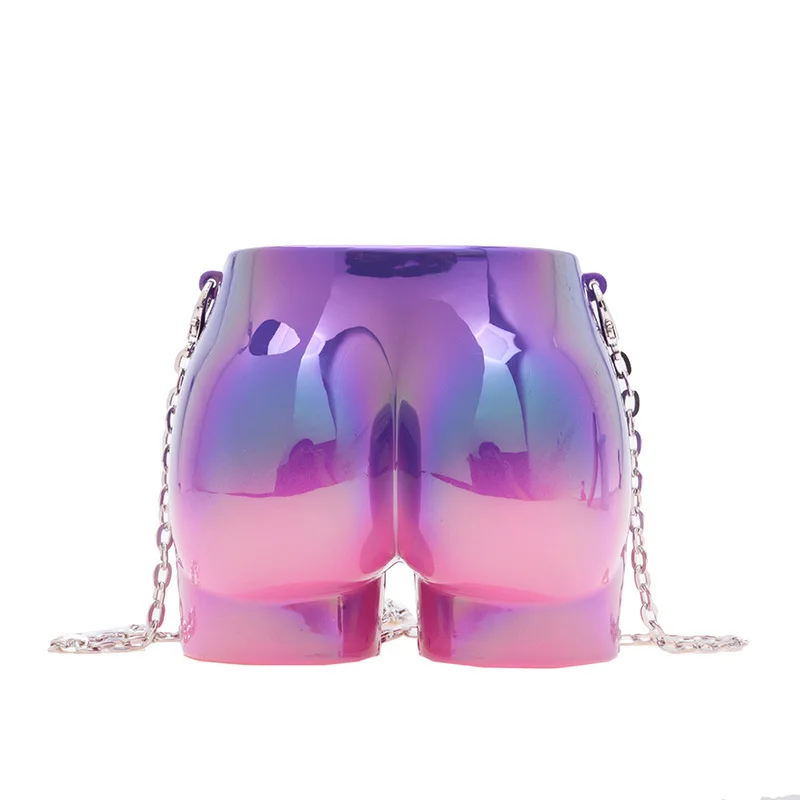 2024 Latest Trendy Fashion Unique Evening Clutch Acrylic Bag Colorful Hip Purse Handbag Butt Shape Crossbody Bag