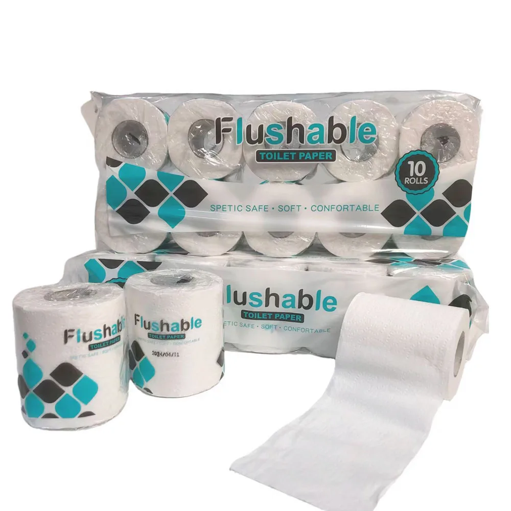 Factory Directly Toilet Paper Roll Customized 10 Rolls 3ply Fluhable Toilet Tissue Ulive Wholesale White Virgin Wood Pulp 30000