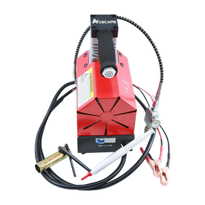 Portable 12V Mini Oil-Free Air Compressor 300bar/4500psi Paintball Tank Vehicle & Home 110V AC/12V DC Powered