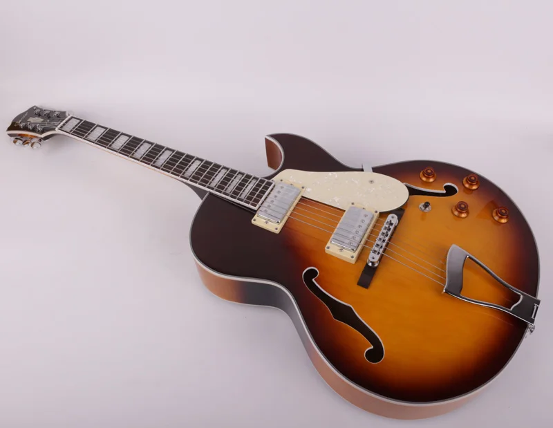 f maple jazz hollow body f hole sunburst electric guitar guitars