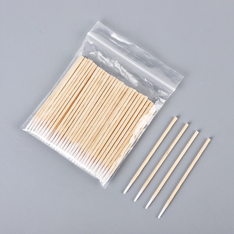 Extra Absorbent Wooden Stick Mini Fine Point Q Tips Cotton Swab for Efficient Tattoo Aftercare and Skin Cleansing