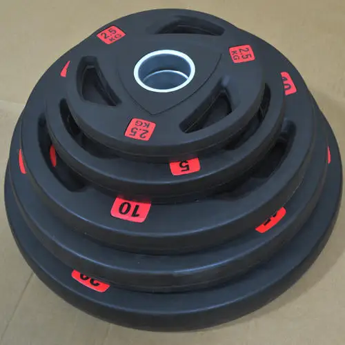 2024 Hot Selling 5kg 10kg 15kg 20kg 25kg Gym Equipment Rubber Covered Barbell Plates Fitness Accessory