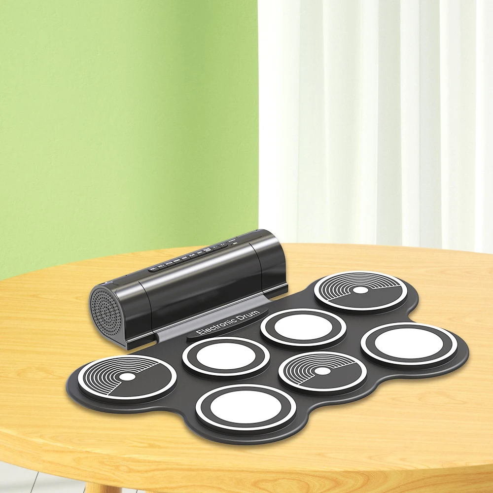 Foldable electronic drum set portable roll up digital drum kit silicone drum set with high quality