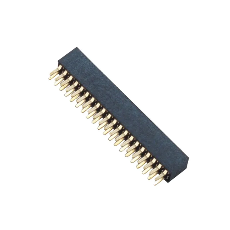 Hot selling 1.27mm pitch 40pin H4.3 dual row 180 degree straight socket female header connector