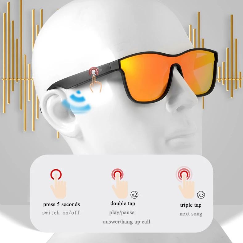 Водонепроницаемые поляризационные солнцезащитные очки UV400 С bluetooth беспроводные звуковые