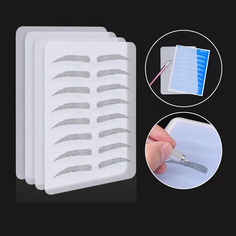 Wholesale Permanent Makeup Accessories Microblading Practice Mat Eyebrow Silicone Transparent Practice Skin
