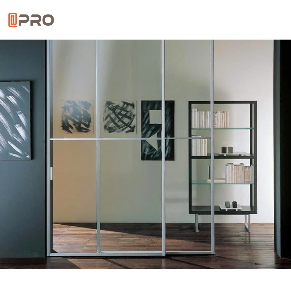 APRO modern pocket doors glass sliding pocket door hardware kit  aluminum frame sliding glass pocket doors system