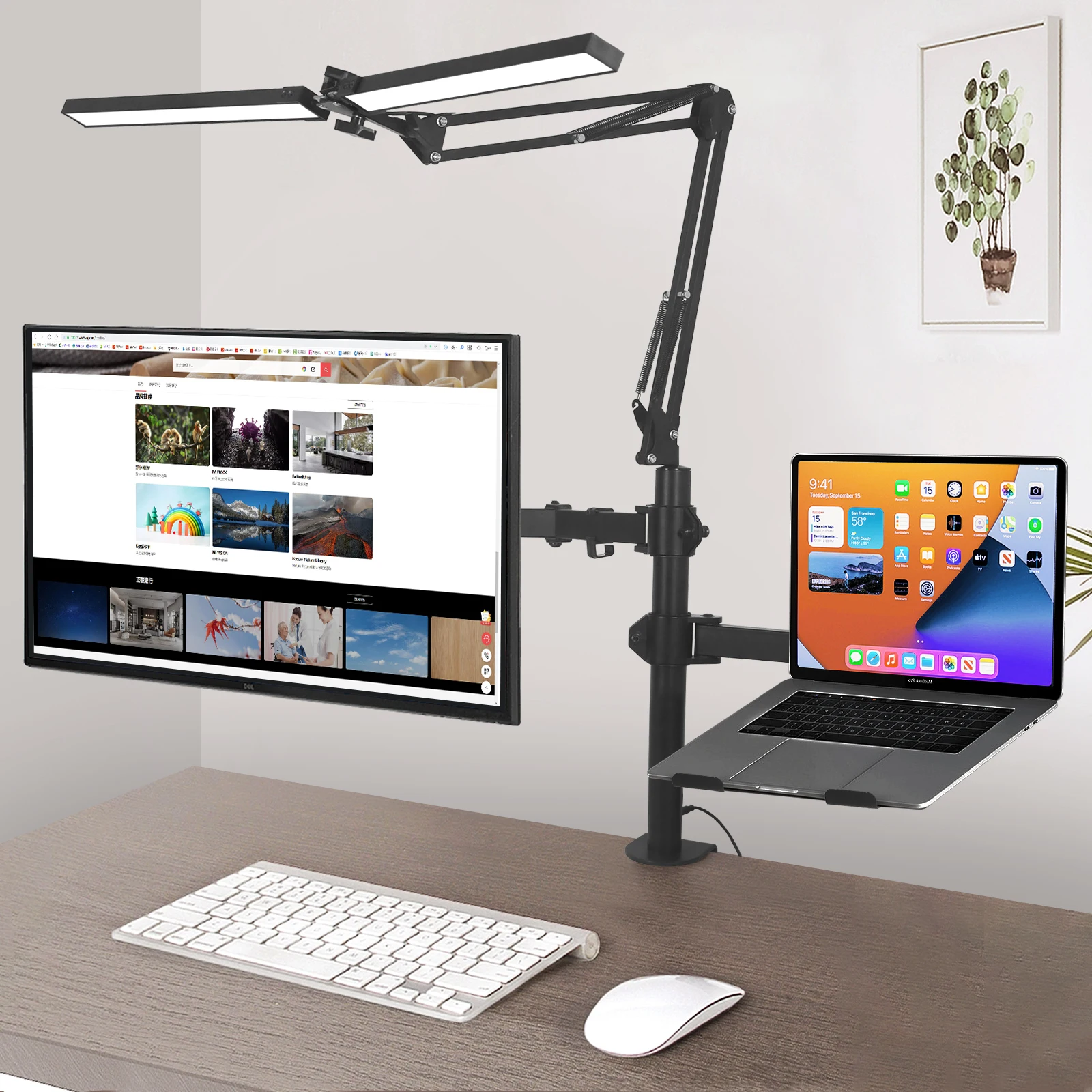 Ergonomics 2 Arm Laptop Holder Stand Lcd monitor Arm computer monitor wall mount