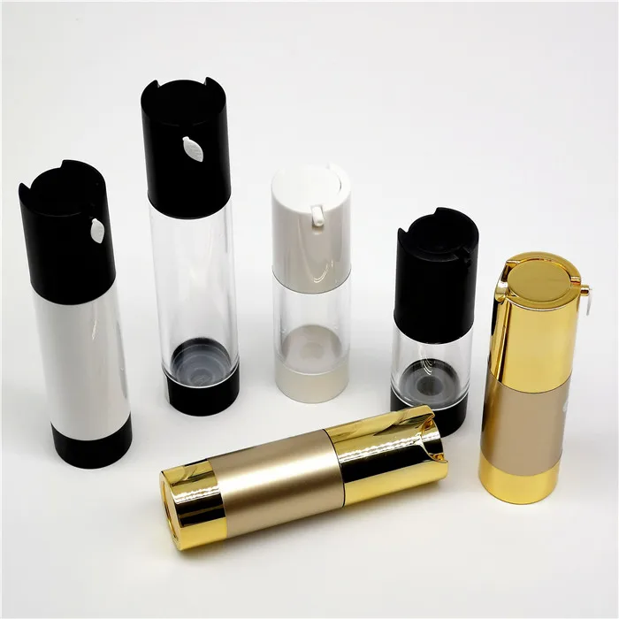 
Gold dispenser skincare packaging bottle press top pressure lotion bottle for emulsion 