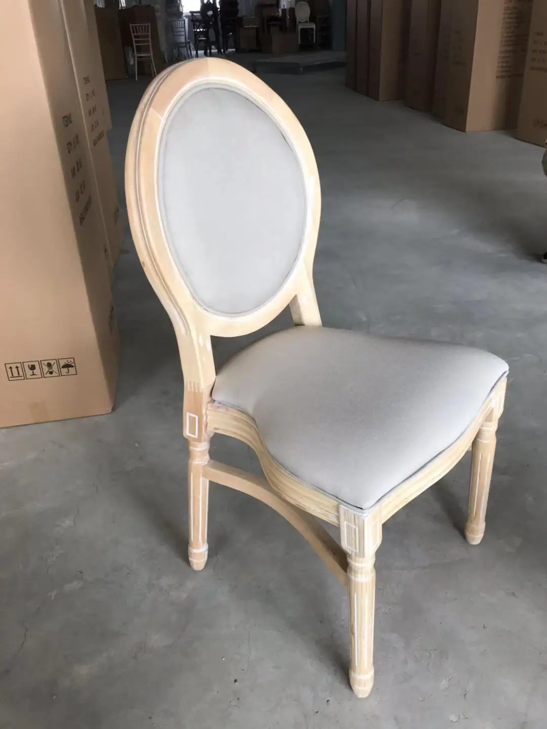 Wooden Event Vintage Banquet Ghost Wooden Chairs with Removed Cushion and Rattan Back