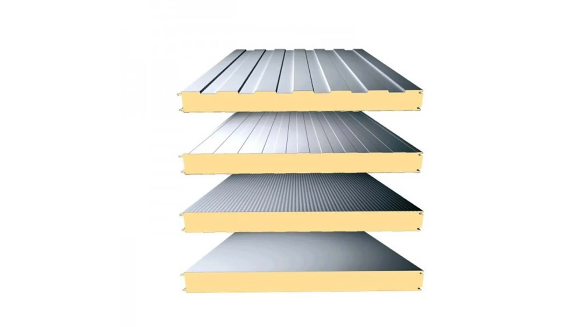 Factory Direct 100mm Thickness PUF PU Corrugated Panel Modern Design Sandwich Insulation Board Wall Roof Warehouse EPS PIR Foam