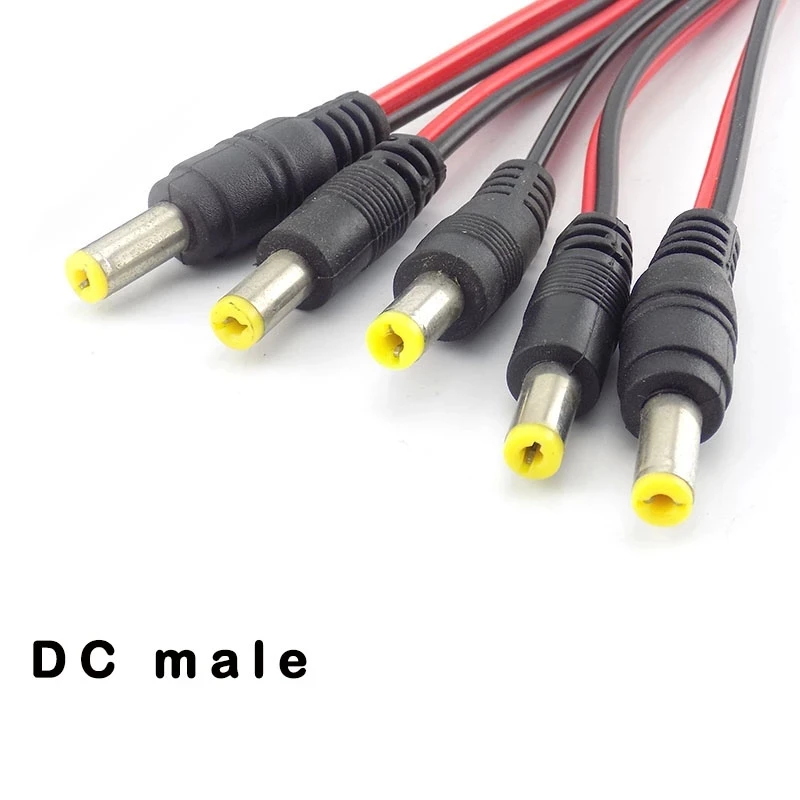 Connectors DC Male Female Plug Cable for CCTV Camera Security System DC Power Extension Cable Plug Adaptor 2.1*5.5mm
