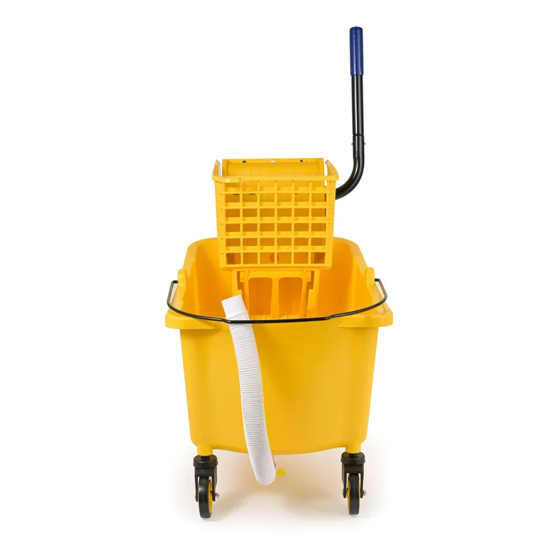 Single Plastic Wringer Mop Bucket With Wheels For Hotel