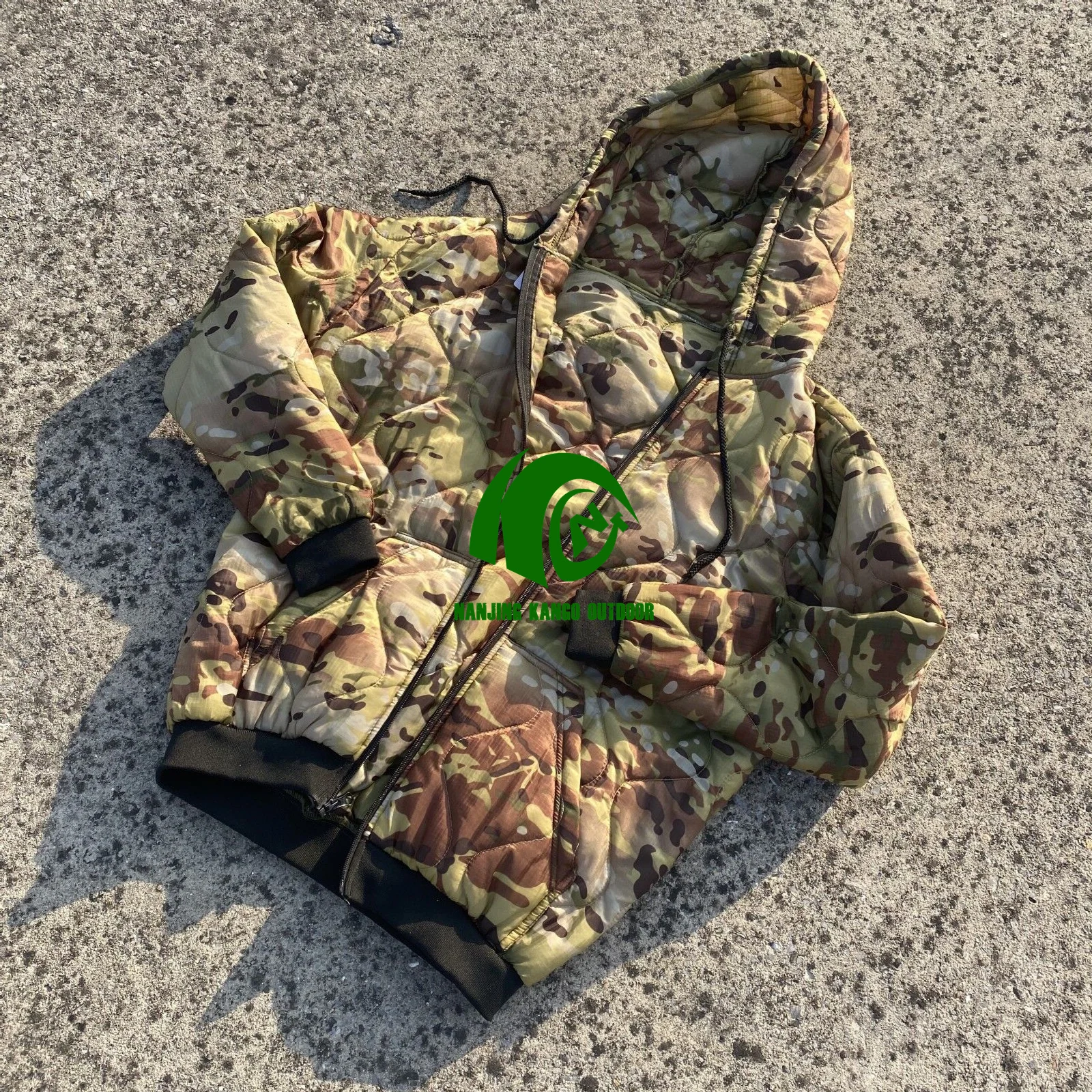 Kango Men Light Weight Woobie Jacket Waterproof Warm Pullover Nylon Multicam Hoodie