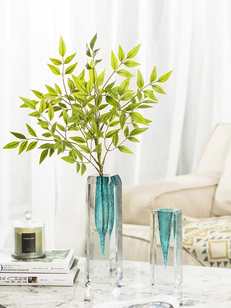 Luxury Home Decor Multicolor Abstract Art Crafts Desk Hand Blown Murano Glass Vase