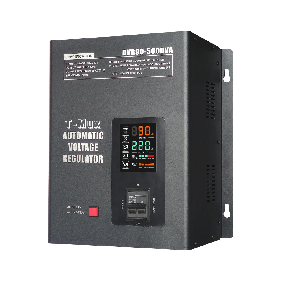Wholesale Tmux 5kva 10kva single phase avr 90-280V all-aluminum relay type automatic voltage stabilizer regulator