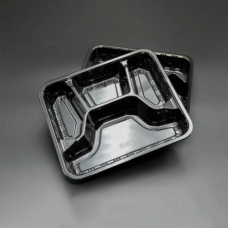4 compartments fast food packing disposable container takeaway plastic food box