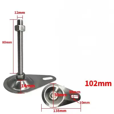 Heavy-Duty Stainless Steel Fixed D80mm M10 80mm 100mm 12mm Fixed Steel Economy Anti Vibration Mount Adjustable Leveler Feet