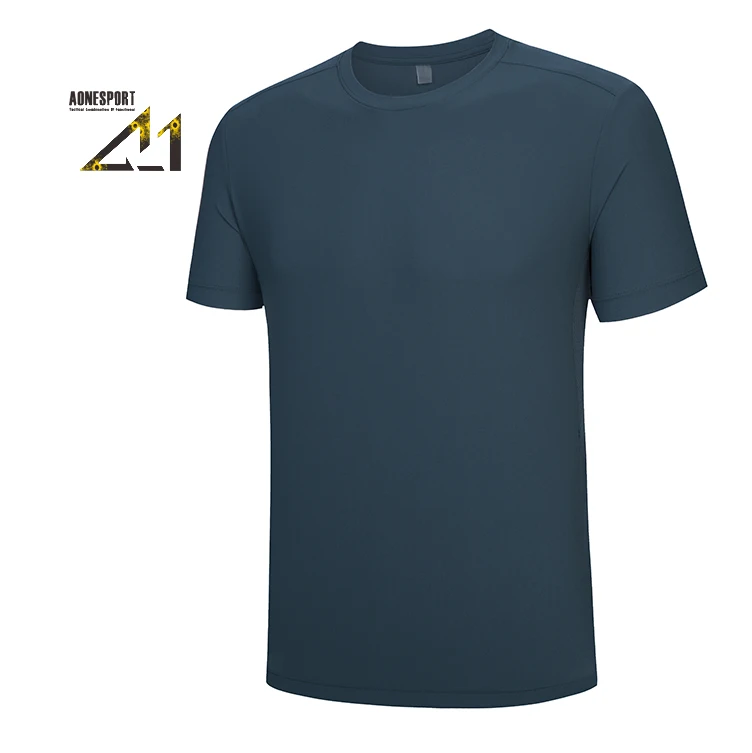 Мужская летняя футболка для бега Спортивная дышащая быстросохнущая толстовка из ледяного шелка с круглым вырезом тонкая одежда фитнеса