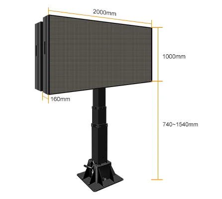 P6 LED Screen Advertising Poster Double Sides or Single Side Hydraulic Lifting