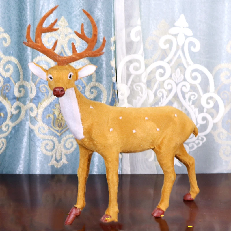 New Christmas elk fluff deer 15*13 cm Christmas tree decorations window scene layout props