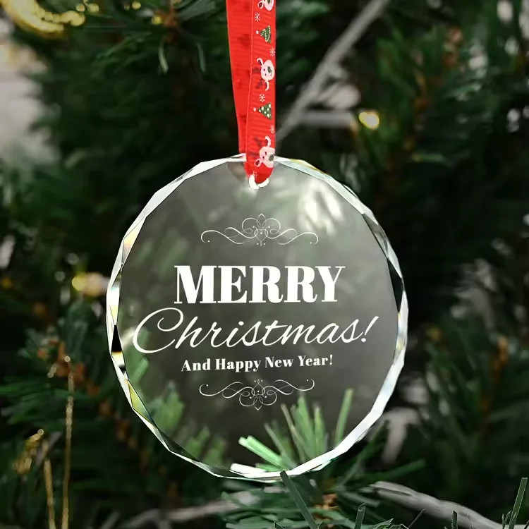 Creative Crystal Christmas Tree Ornament Pendant Laser Engraved Sports Model for Decorative Souvenir Gifts