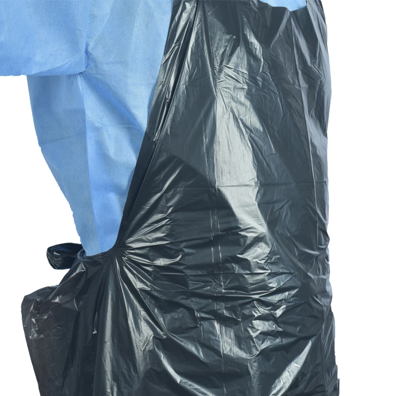 Factory direct selling high quality disposable black plastic apron for hairdresser
