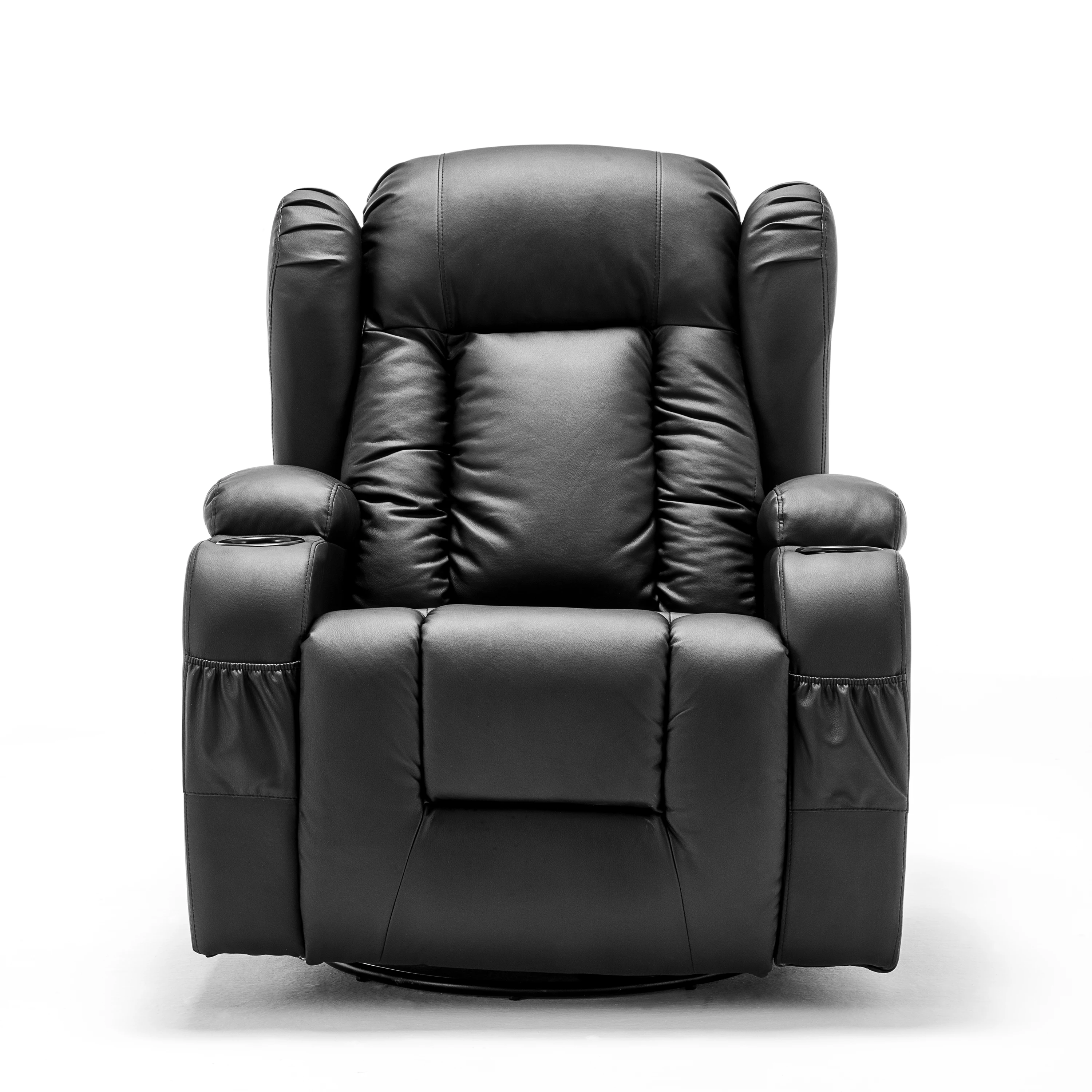 Modern Electric Massage Heating Leather Chair Recliner Sofa Set Fabric Synthetic Upholstery Frame Living Room Furniture