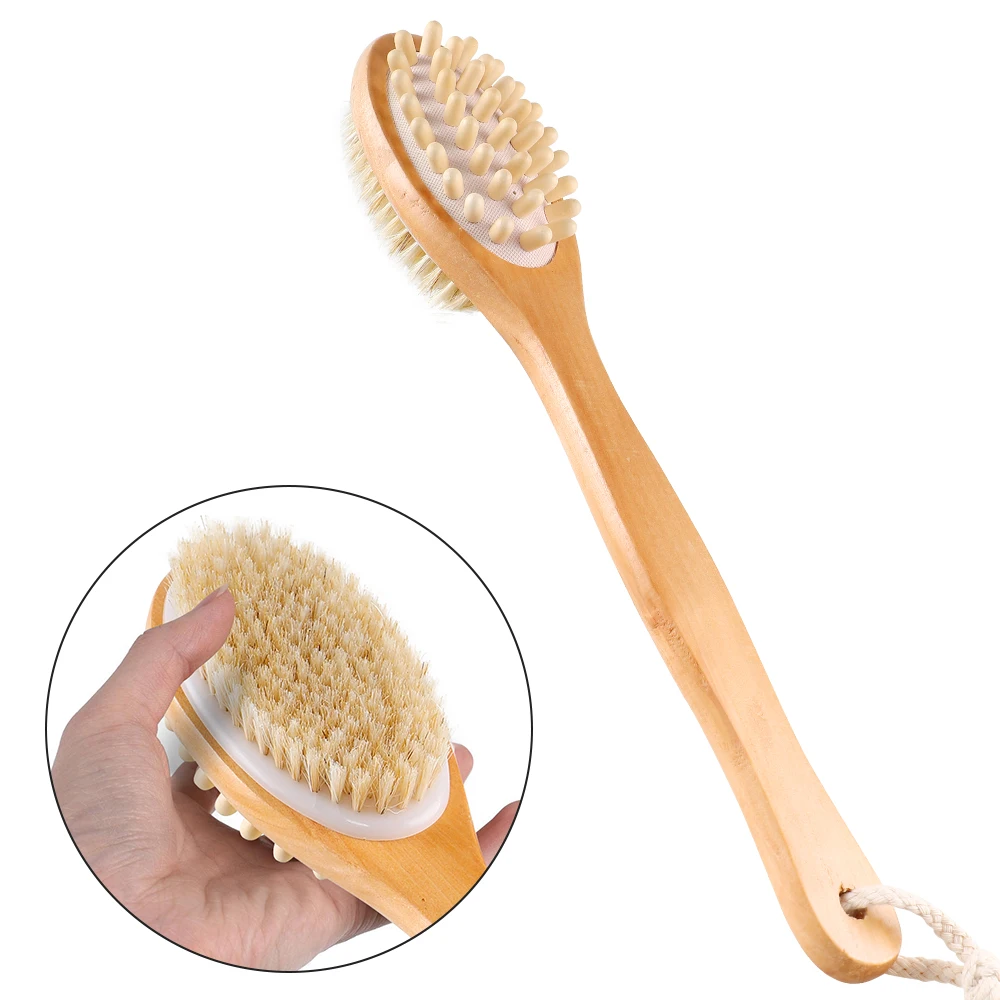 Body Scrubber Exfoliating Wash Cloth Dry Body Brush Natural Bristle Dry Brush Natural Other Bath Supplies
