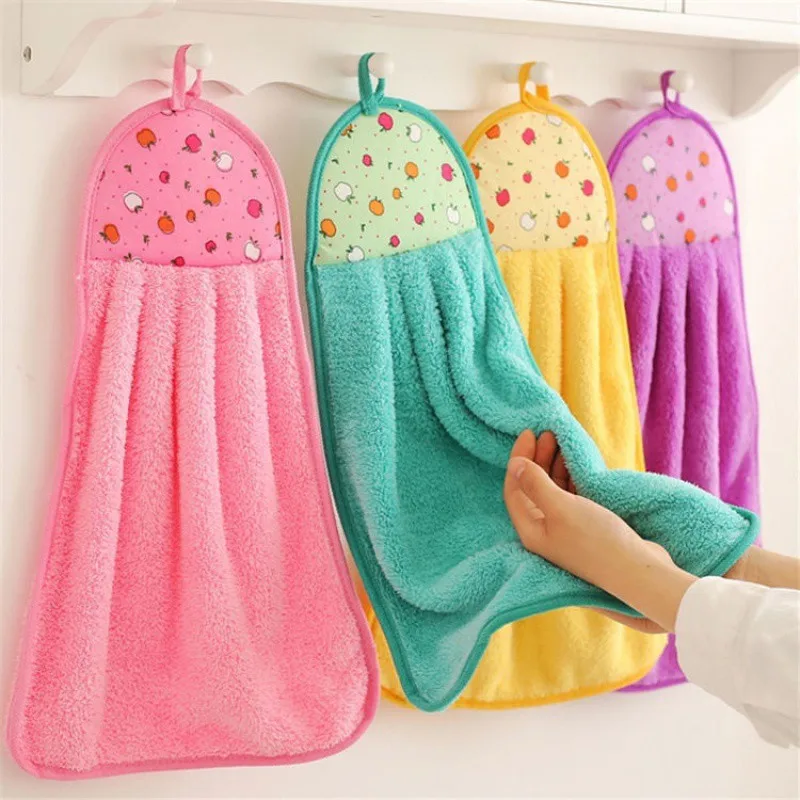 Hot Sale Hanging Kitchen Towel Quickly-dry Lovely Hand Towel With Ties