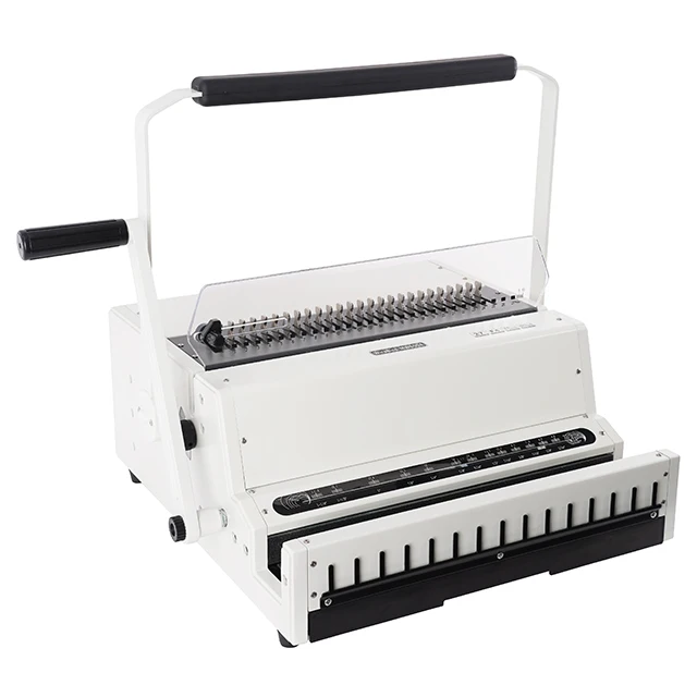 Прямая Продажа с фабрики сверхмощный WM600A двойной 2:1 провод руководство по эксплуатации F4 Размер 27 отверстий машина для переплета домашнего использования в офисе