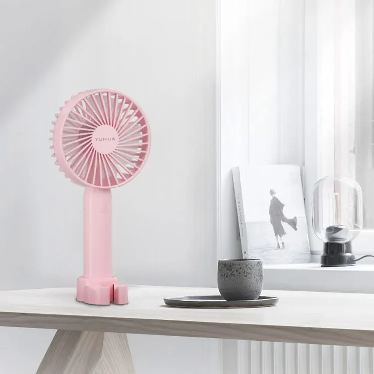 High Quality 3 Speeds Electric Portable Mini Table Fans USB Rechargeable  Small Personal Handheld Fan With Base