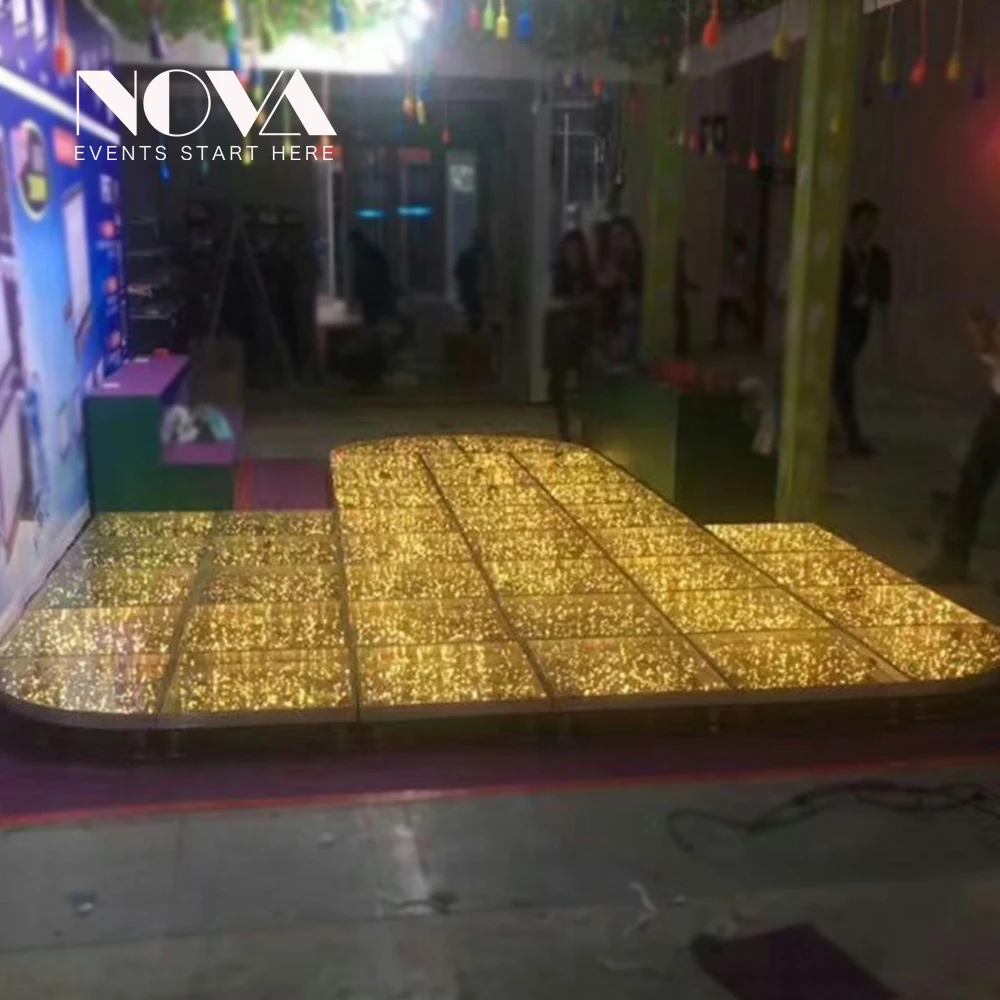 High quality super portable fast install 3d spark abyss infinite mirror led dance floor