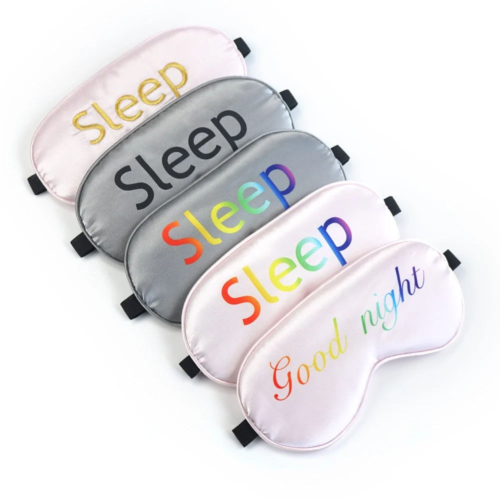 Factory Wholesale Smooth Customized Digital Print Satin Travel Sleep Cover with Elastic Strap