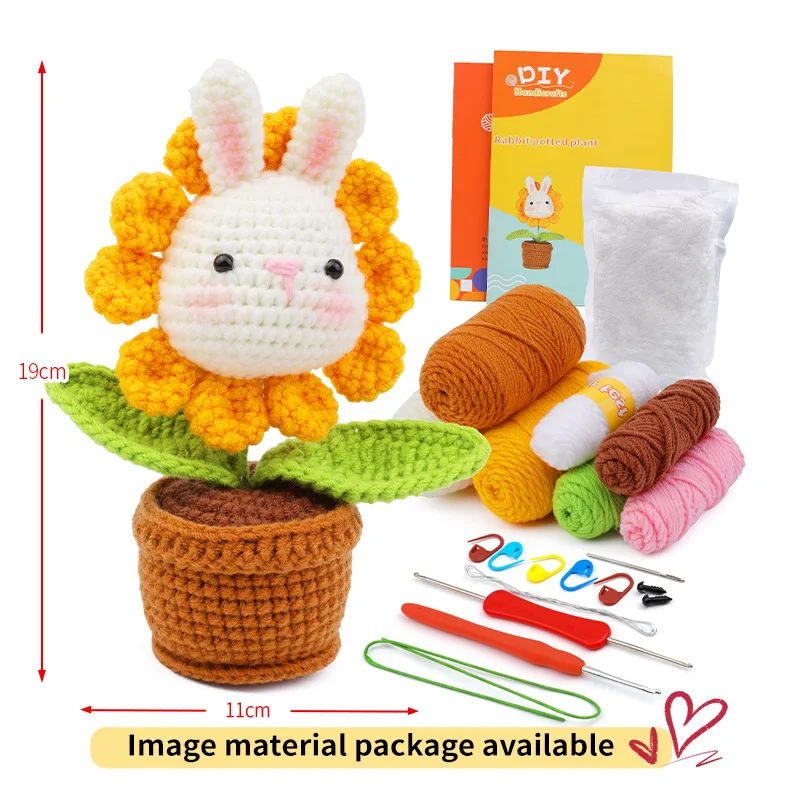 new products 2024 Easy-to-do Customized Animal Yarn Learn To Beginner Diy Mini  Projector Penguin Crochet Kit For Kids