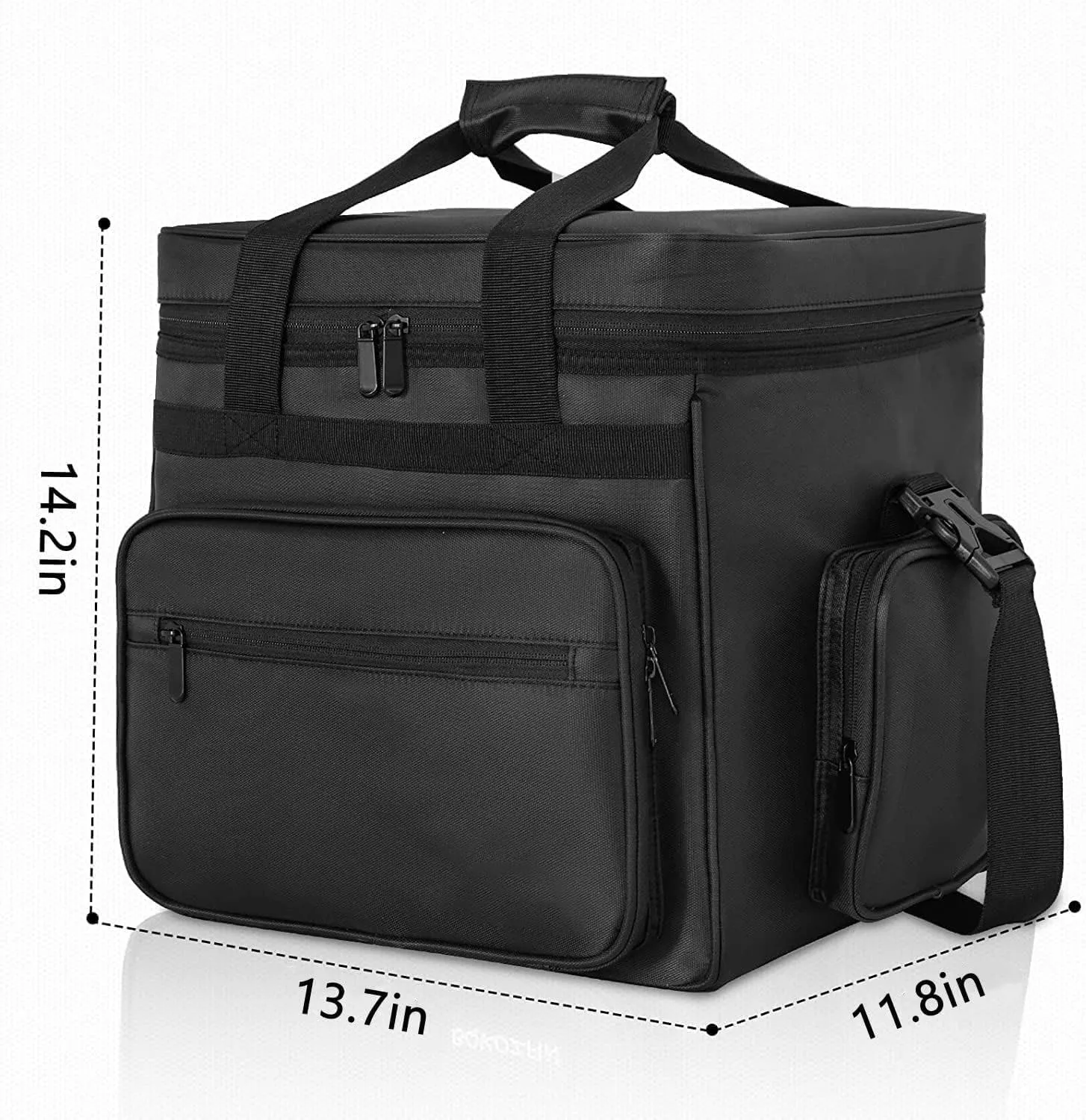 BSCI Custom Logo Black Vinyl Records Carrying Bag 7/10/12 Inch Albums Storage Case Holds up to 60 LP Records Shoulder Bag