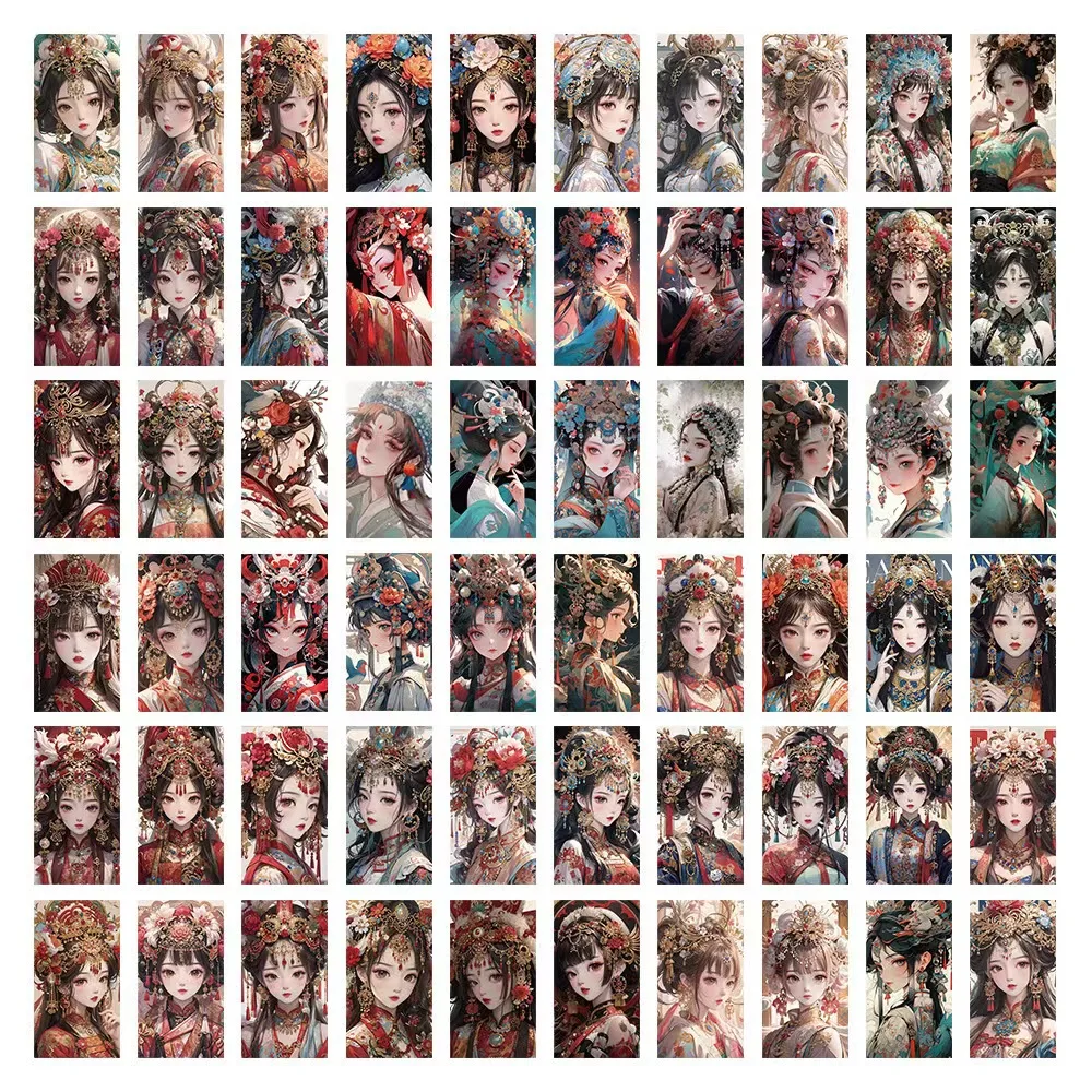 50pcs Ancient style drama characters PVC waterproof stickers for car bicycle mobile phone laptop notebook water bottle stickers