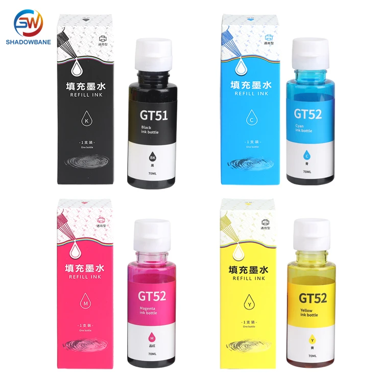 GT51 GT 51 52 53 GT52 GT53 Water Based Refill  ink for hp DeskJet  printer 5810 5820 5822 Printer