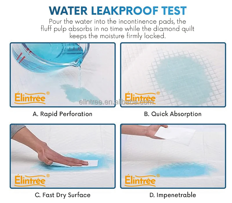 Elintree Disposable Pads Waterproof Bedsheet 60*90 Under Urine Baby Care Disposable underpads for Baby