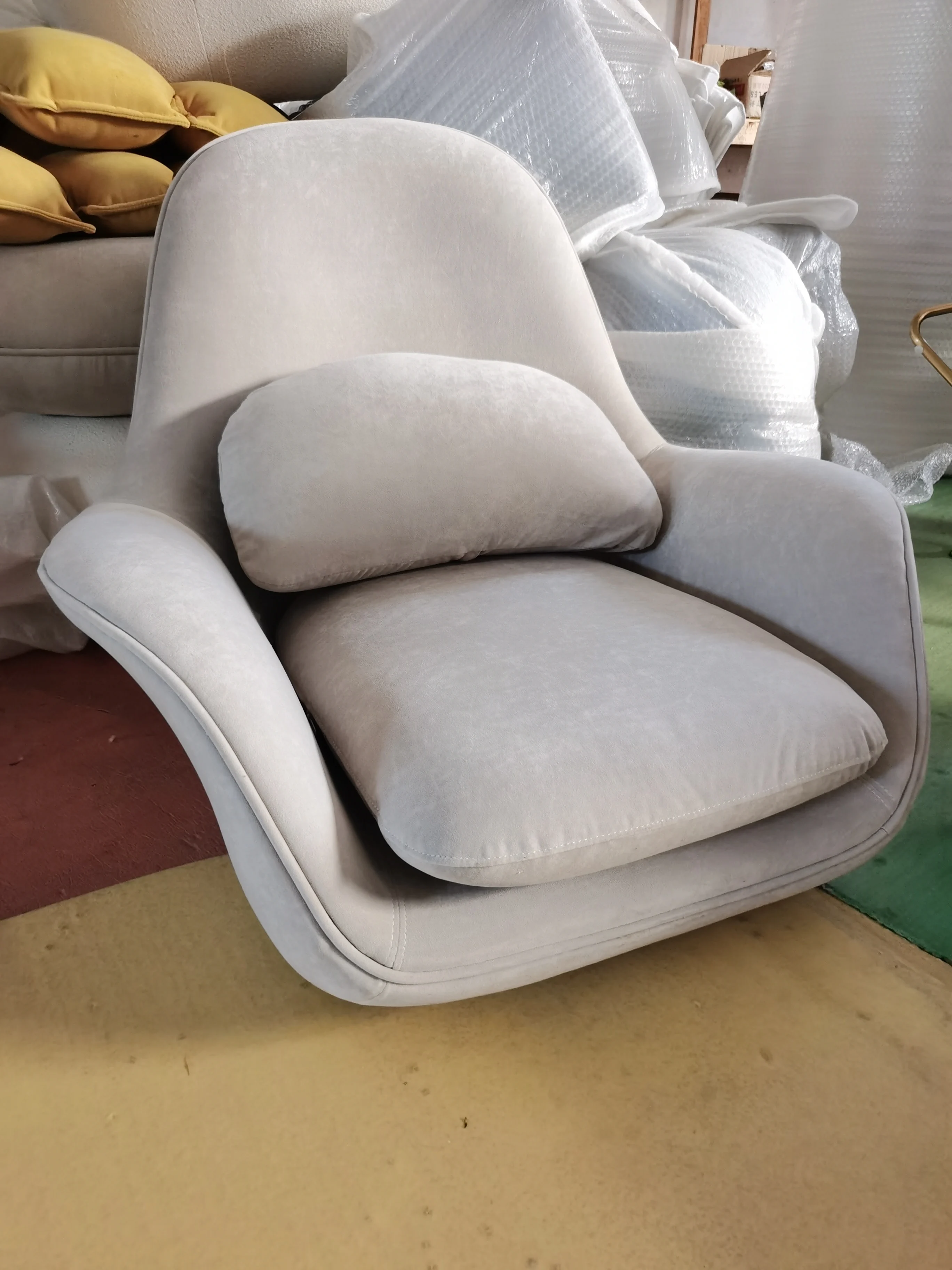 Modern Living Hotel Villa Lobby Furniture Nordic Italian Design Armchair Accent Chair Velvet Fabric Lounge Chair