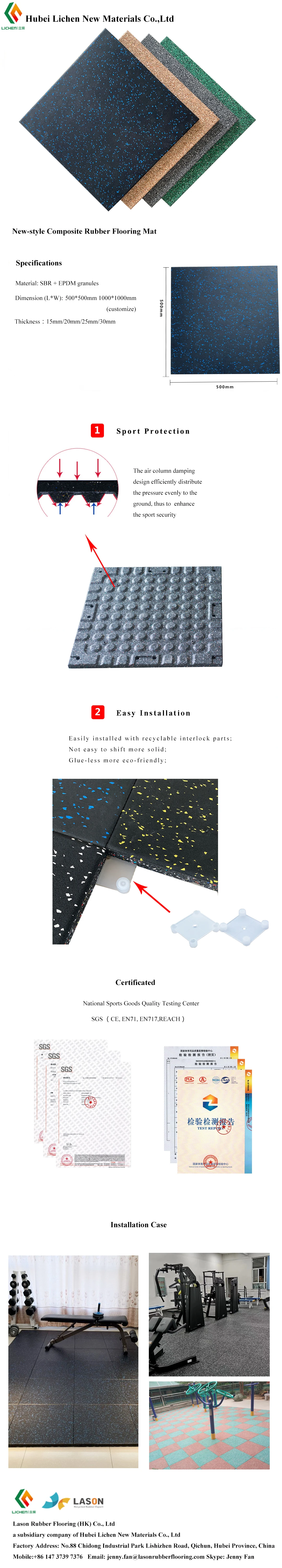 Floor Mats Interlocking Fitness Gym Floor Tile Non Slip Shock Proof Crossfit Rubber Sale Silicon Unisex Customized Anti Time SGS