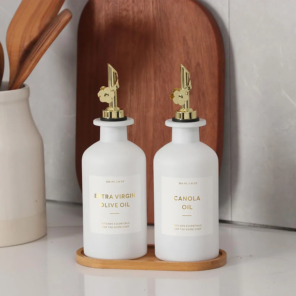 Wholesale Solid Color Kitchen Supplies Household Storage Oil Bottle With Lid Sauce Vinegar Ceramic Olive Oil Bottles