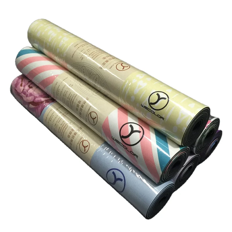 Good Packaging High Density Comfortable Eco-Friendly Custom Printed Natural Rubber Yoga Mat and Yoga Mat Strap