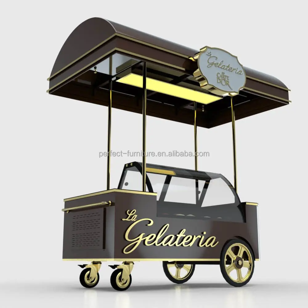 Baking paint ice cream cart food cart frozen yogurt booth mobile food cart