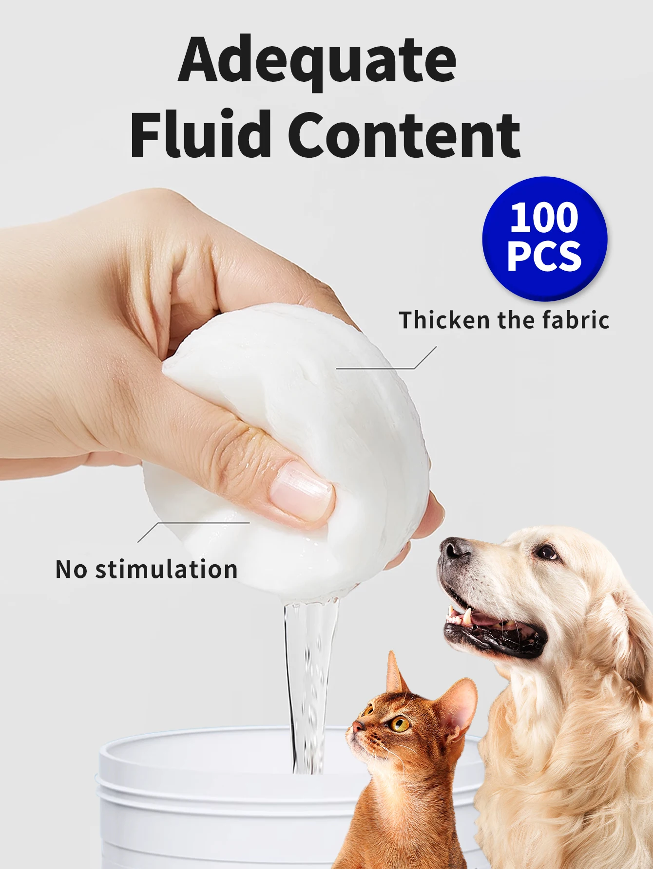 Eco-Friendly Dog Cleaning Gloves Disposable Natura Pet Grooming Wet Wipes Alcohol-Free for eyes Easy Cleaning