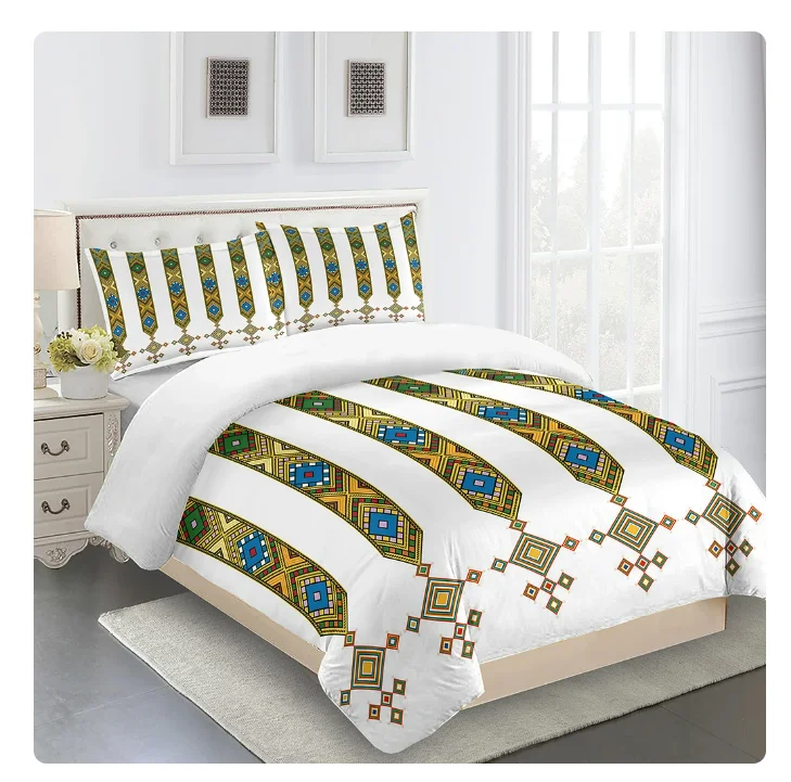 3D Printed duvet cover Ethiopian style custom comfort bedding complete double bed twin bed cover