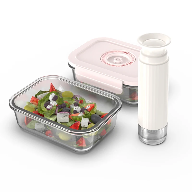 Экологически Чистые контейнеры для пищевых продуктов с вакуумным уплотнением 630 мл силиконовый герметичный контейнер хранения ручным насосом