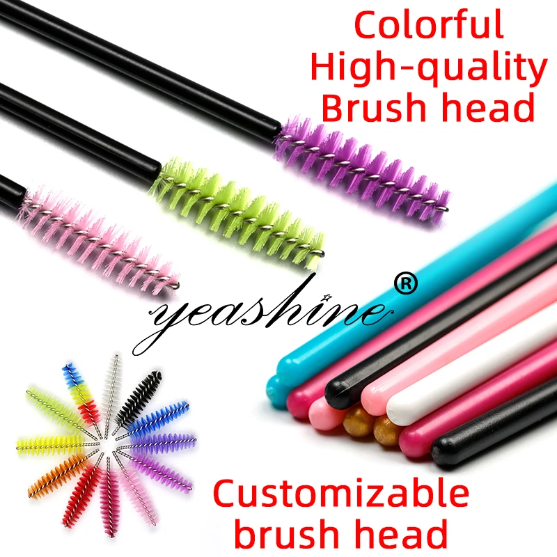 Pink Cleansing Cleaning Mini Eyebrow Micro Solid Brush Disposable Extension Eye Spoolie Lash Applicator Wand Eyelash Mascara