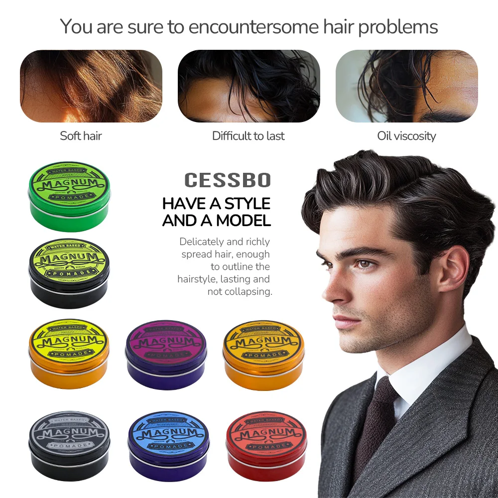 Hair Wax Factory Wholesale Strong Hold Natural Best Perfume Elegance Pomade Organic Private Label Hair Wax