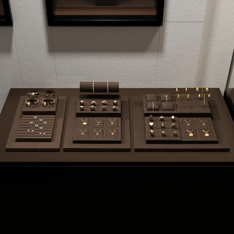 FANXI Customized Jewellery Display Set Platform For Jewelry Ring Necklace Pendant Bracelet Holder Stand